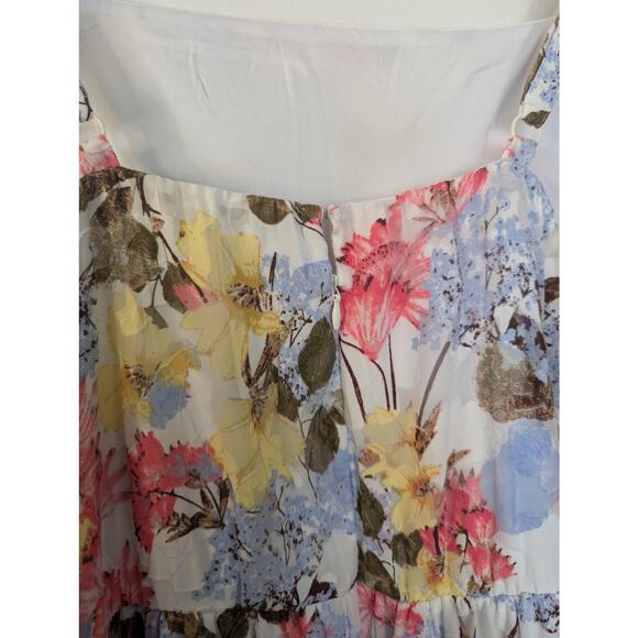 NWT Lane Bryant Floral Tie Strap Tiered Maxi Dress in Spring Bouquet - Picture 9 of 9